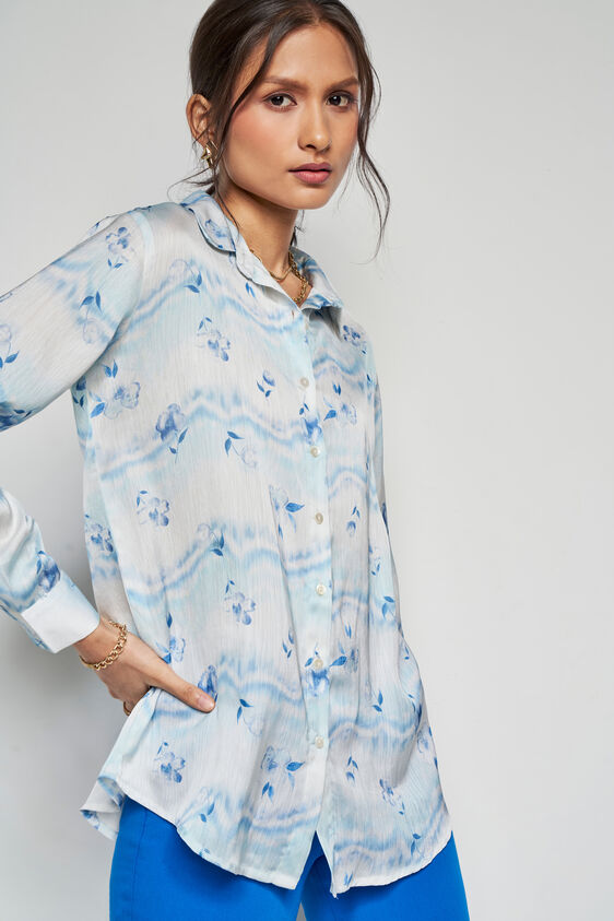 Floral Waves Top, Blue, image 5
